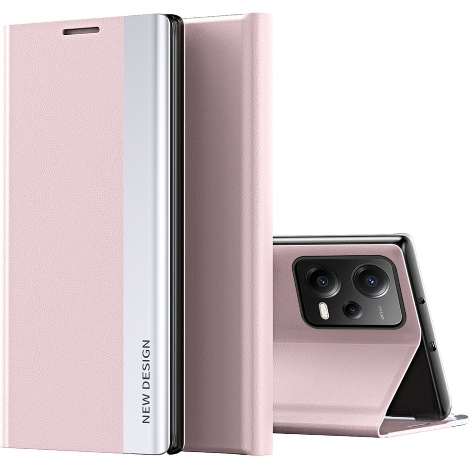 Klapphülle Für Xiaomi Poco X5 5g / Redmi Note 12 5g, Seitlich Magnetisch, Pink