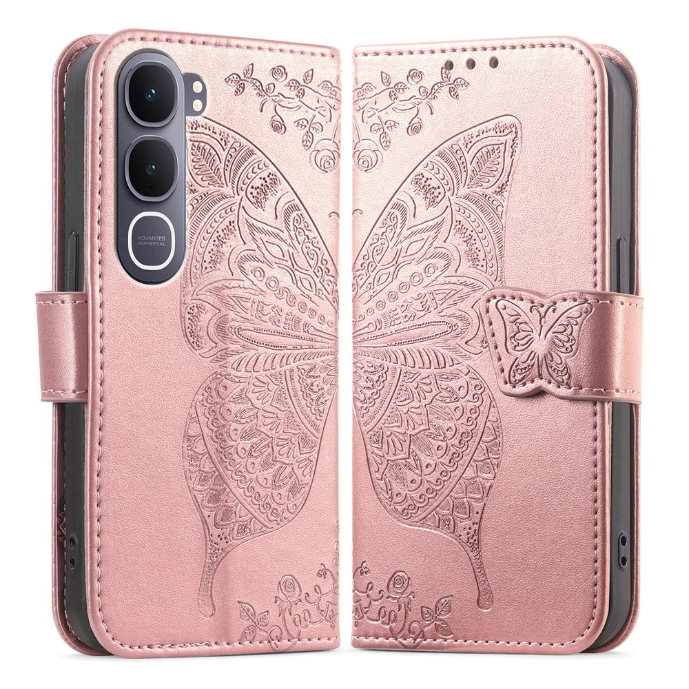 Klapphülle Für Vivo Y31 5g / Y21d 4g, Schmetterling, Rosa