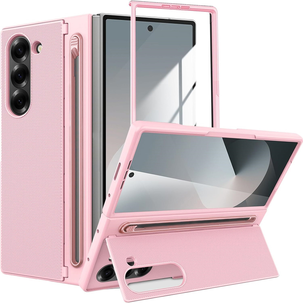 Samsung Galaxy Z Fold7 5g Hülle Mit Glas Und Stifthalterung – Pink