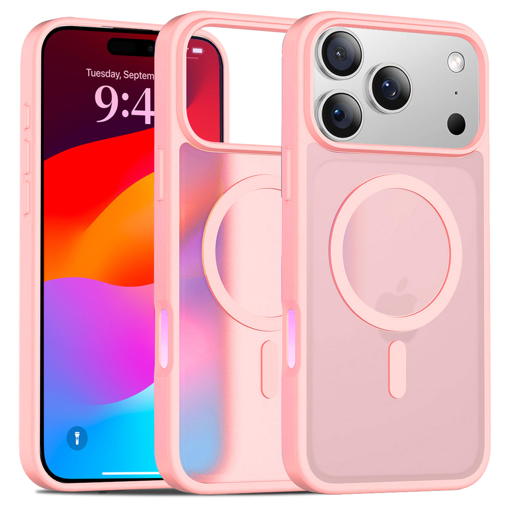 Iphone 17 Pro Max Mattes Hüllenset Für Magsafe, Mattrosa + Displayschutzfolie