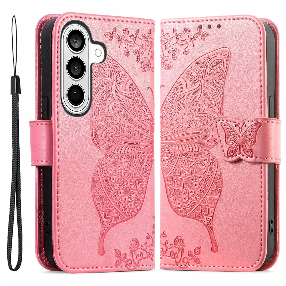 Klapphülle Für Samsung Galaxy A37 5g, Schmetterling, Rosa