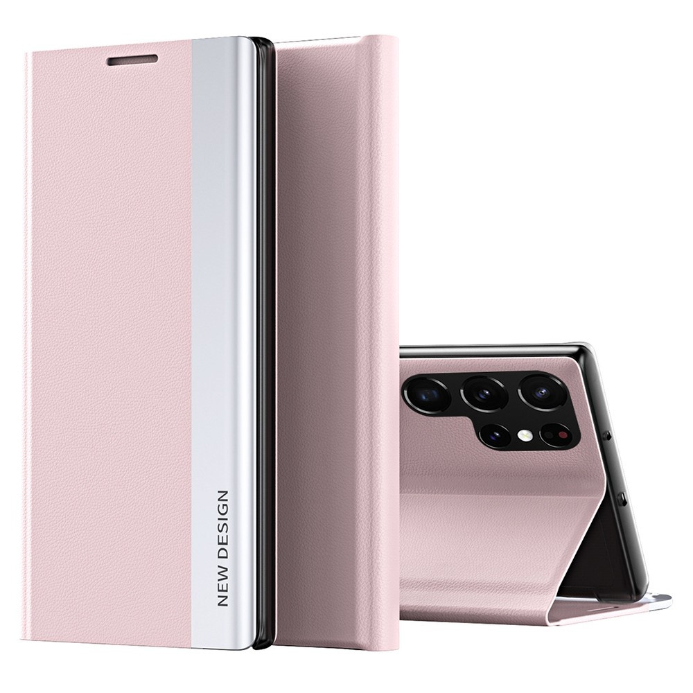 Samsung Galaxy S23 Ultra Flip-hülle, Seitlich Magnetisch, Pink