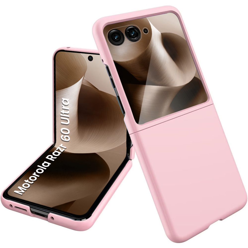 Schutzhülle Für Motorola Razr 70 Ultra / 60 Ultra, Pc-hülle, Mit Glas, Pink