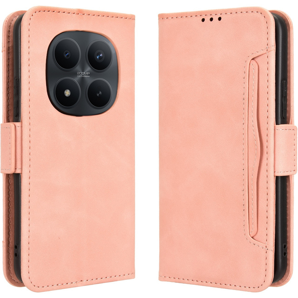 Klapphülle Für Xiaomi Redmi Note 15 Pro Plus 5g / Poco M8 Pro 5g, Mit Kartenfach, Pink