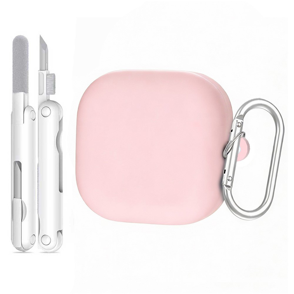 Silikonhülle Für Samsung Galaxy Buds4 / Buds4 Pro Mit Karabinerhaken, Reinigungsset, Pink