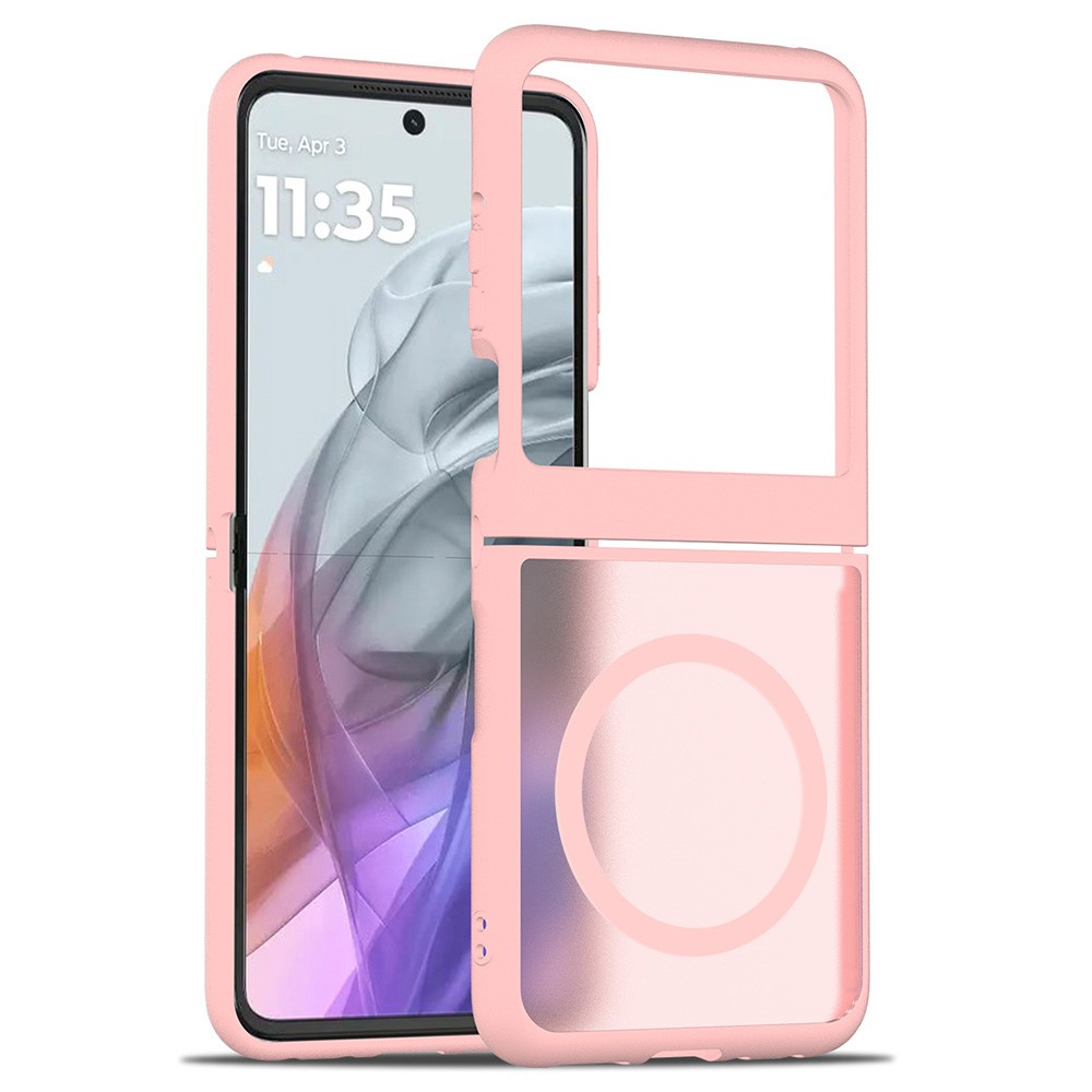 Schutzhülle In Rauchgrau Für Motorola Razr 70 / 60 / 50 5g, Skin Touch, Mit Magsafe-anschluss, Pink