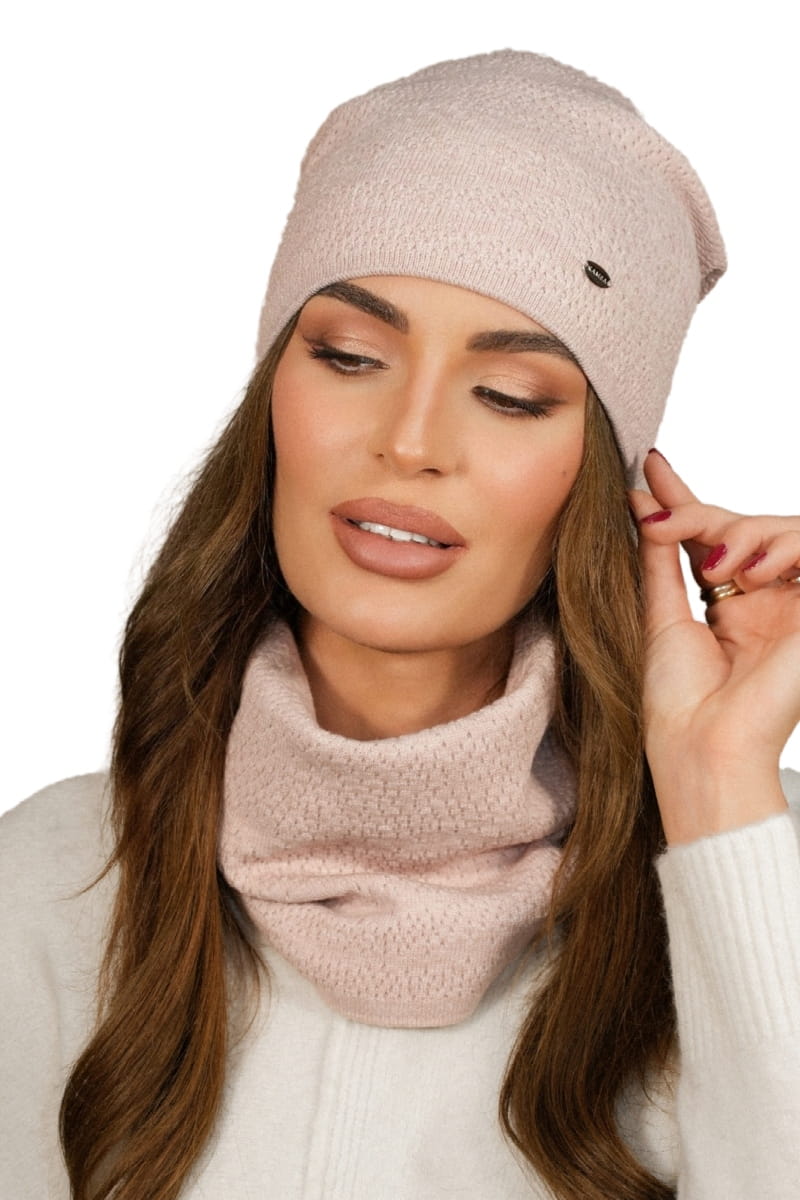 Winterset Mit Mütze Und Schlauchschal, Farbe Rosa, Cameo-narzisse