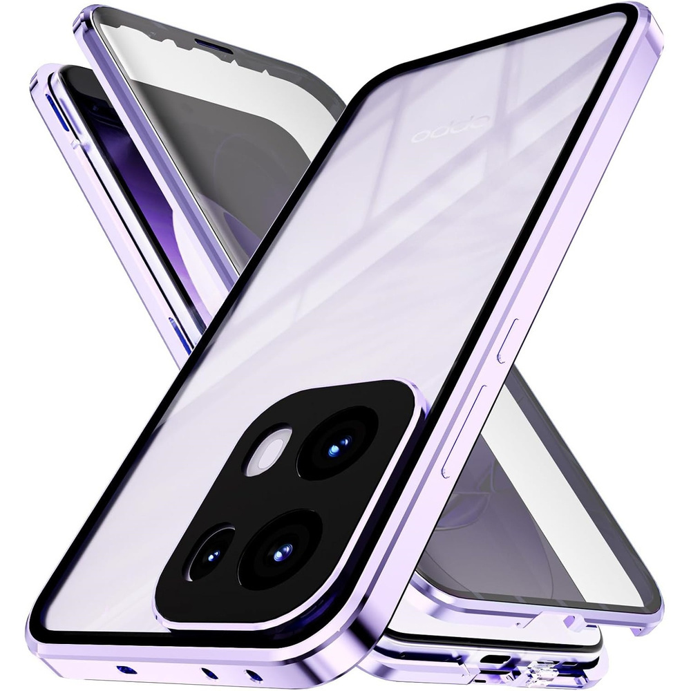 Oppo Reno 13 Hülle, Magnetisches Dualglas, Rosa