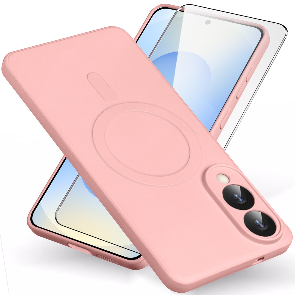 Schutzhülle Für Samsung Galaxy S25 Edge, Silikon Lite, Rosa + 9h-glas