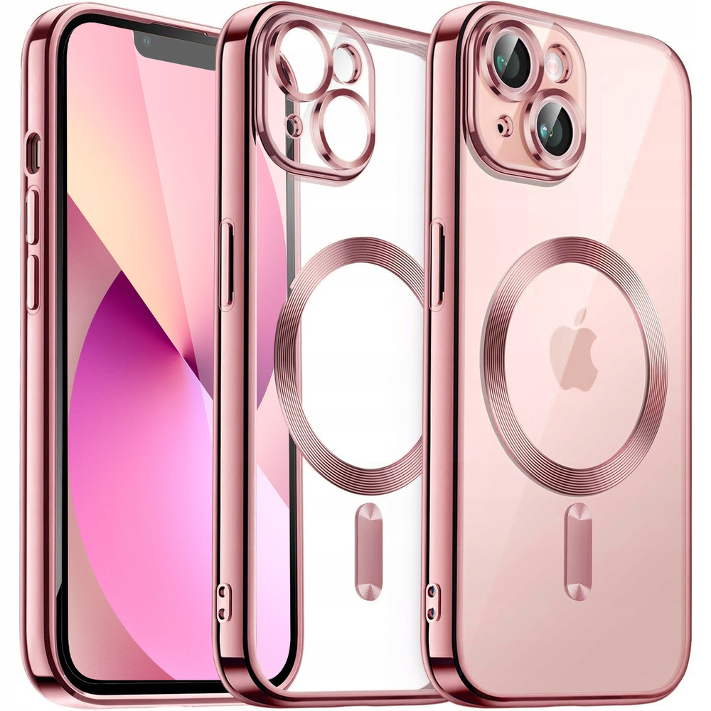 Iphone 13 Hülle, Electro Magsafe, Pink + Displayschutzfolie