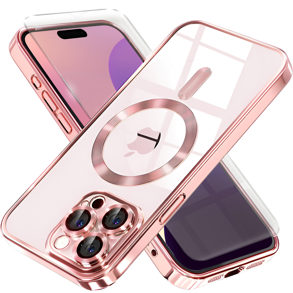 Iphone 16 Pro Max Hülle, Electro Magsafe, Pink + Displayschutzfolie