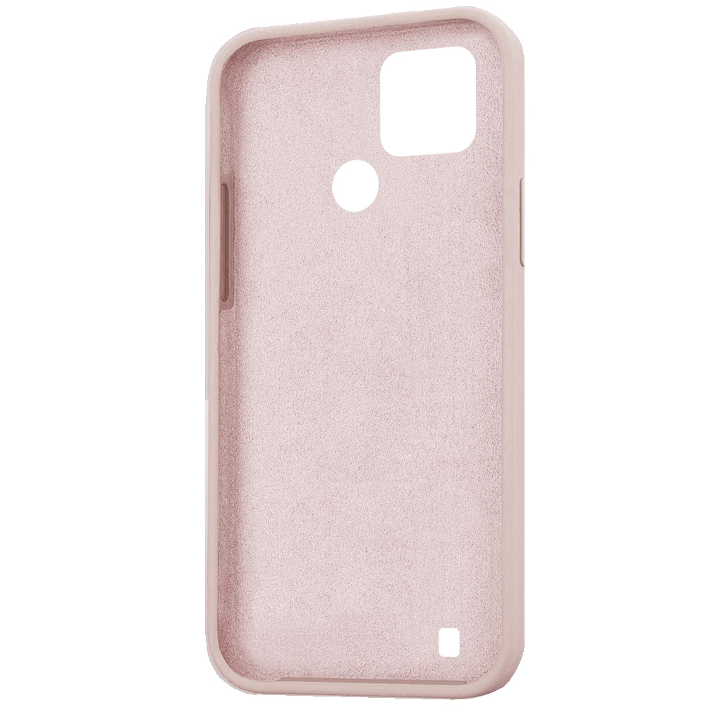 Realme C21y / C25y Silikon-schutzhüllen-set, Pink + Glas