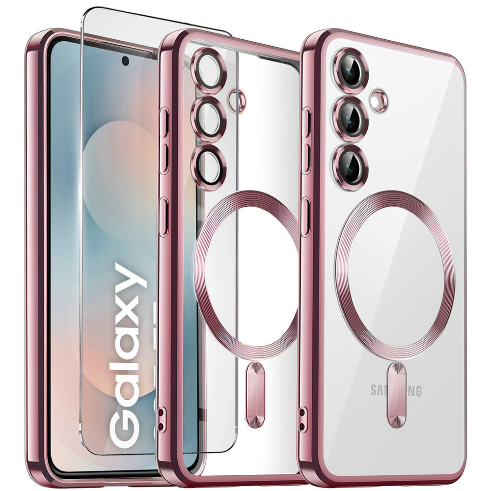 Samsung Galaxy S25 Fe Hüllenset, Electro Magsafe, Pink + Displayschutzfolie