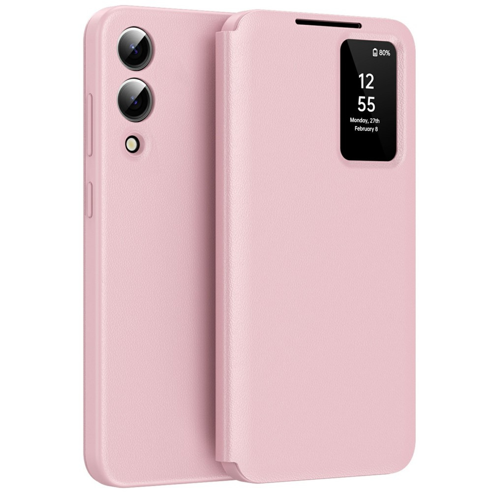 Samsung Galaxy S25 Edge Smart View Hülle Mit Kartenfach, Pink