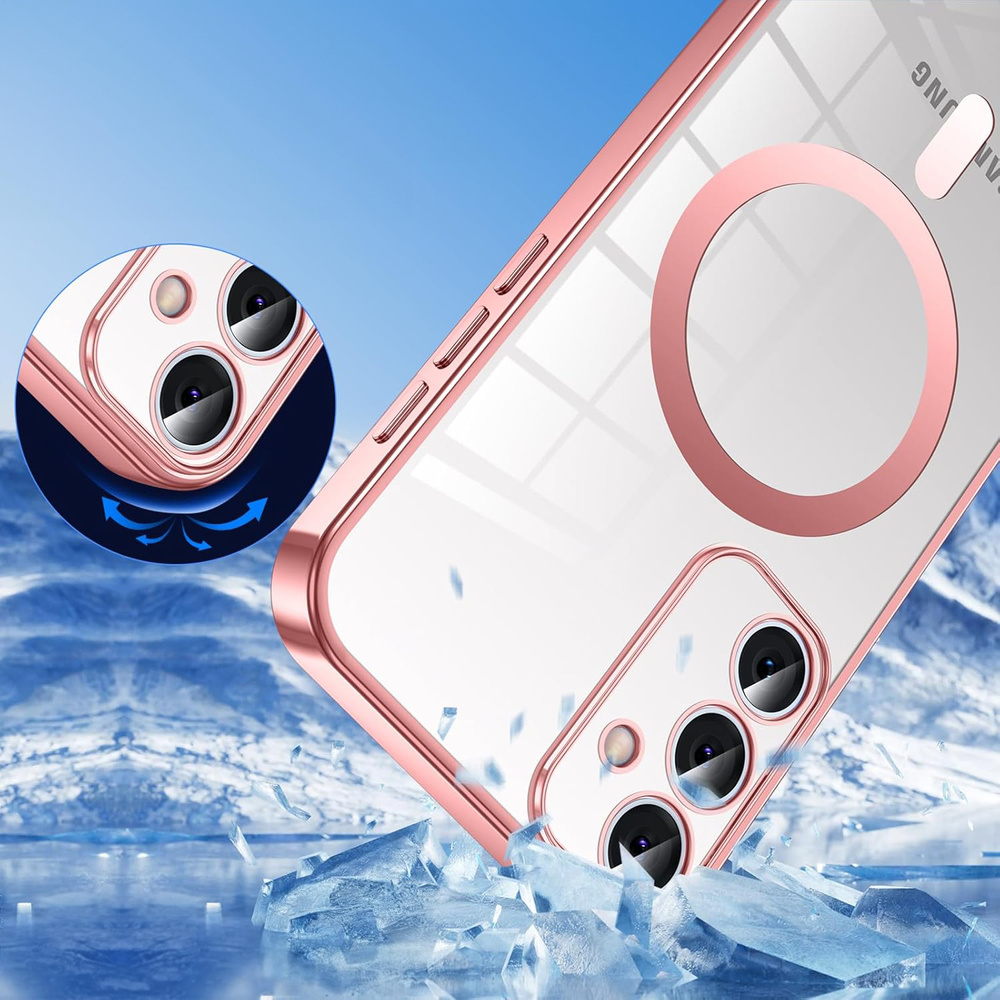Schutzhülle Für Samsung Galaxy S25+ Plus, Electro Magsafe, Pink + Trageband