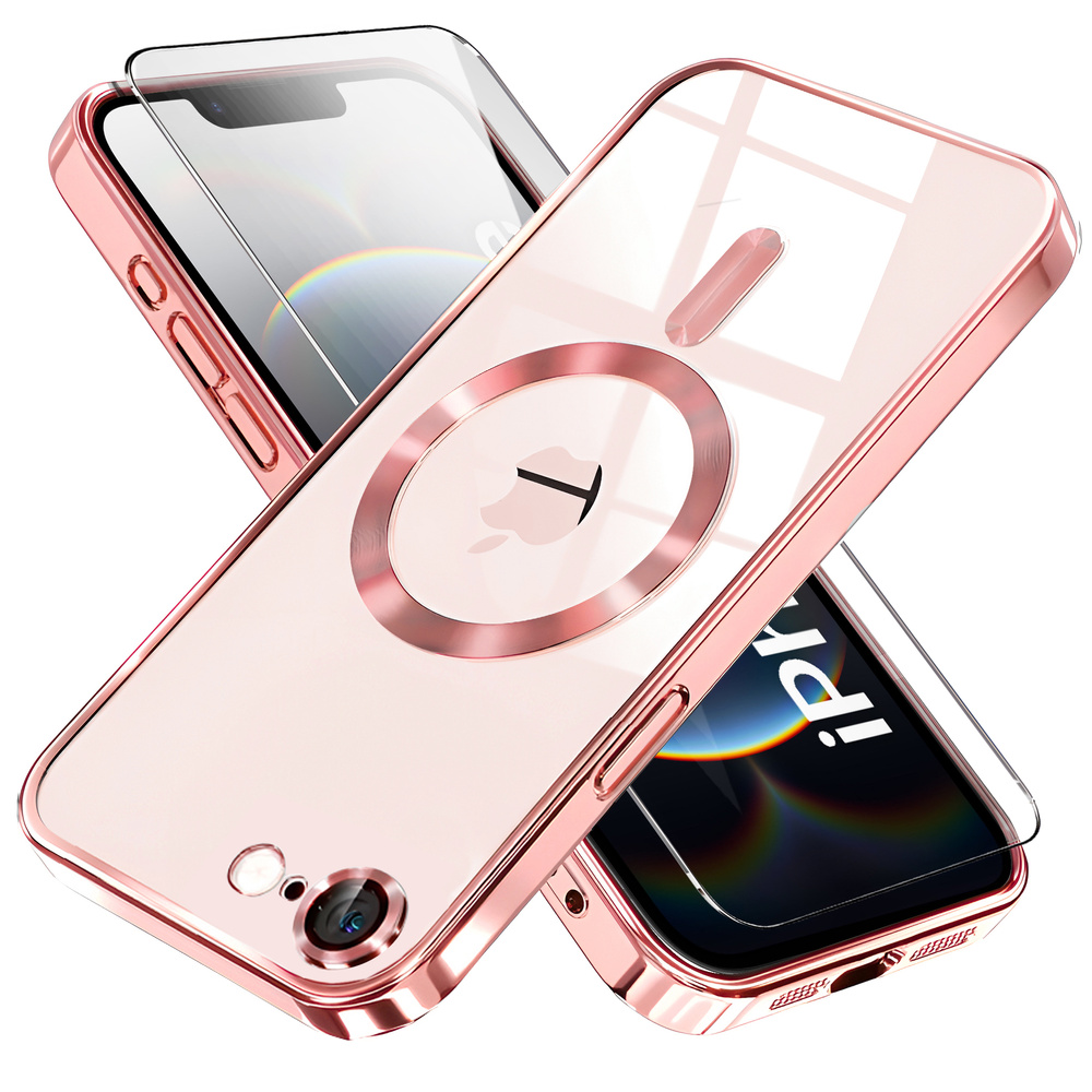 Iphone 17e/16e Hülle, Electro Magsafe, Pink + Displayschutzfolie