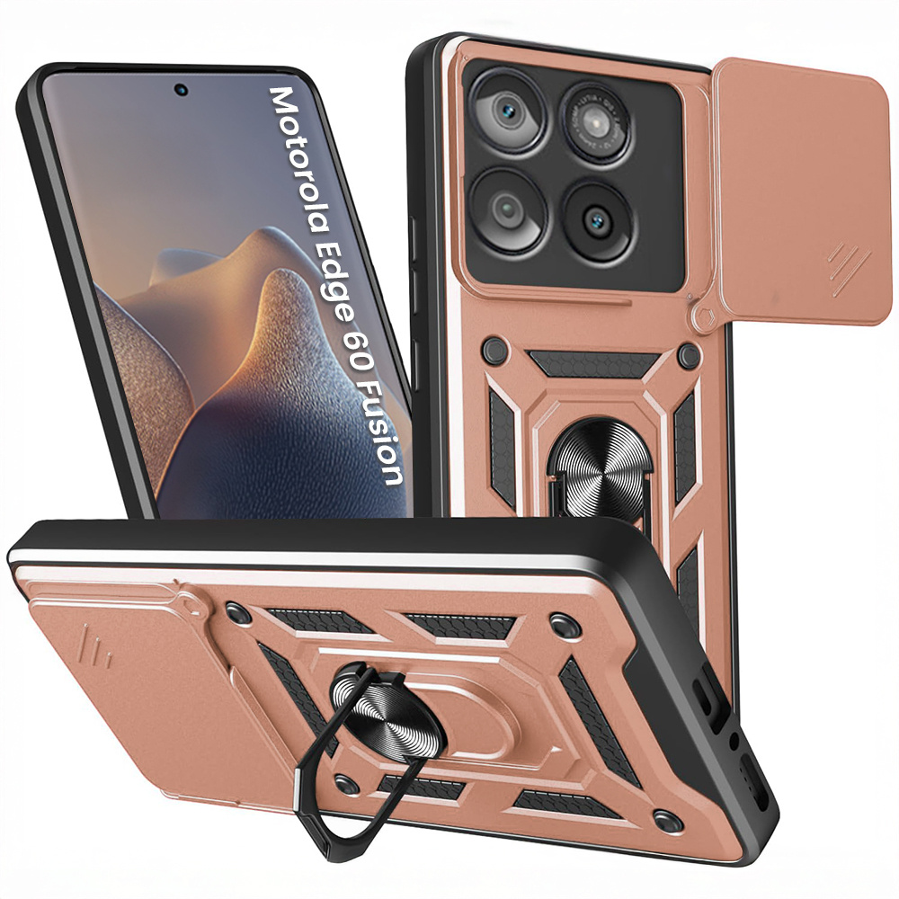 Gepanzerte Schutzhülle Für Motorola Edge 60 / 60 Fusion, Camshield Slide, Pink