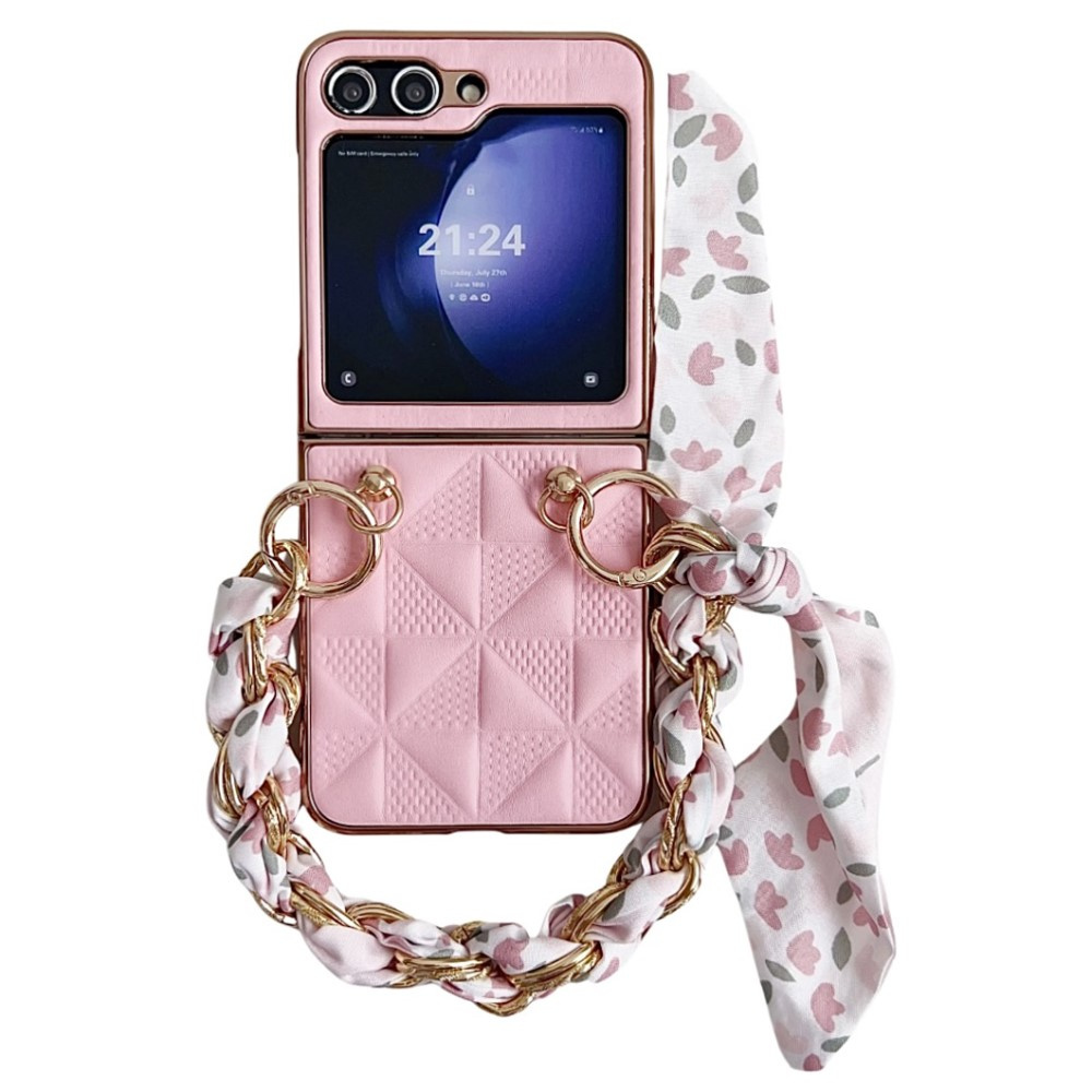 Schutzhülle Für Samsung Galaxy Z Flip7 Fe / Z Flip6, Lederoptik, Rosa