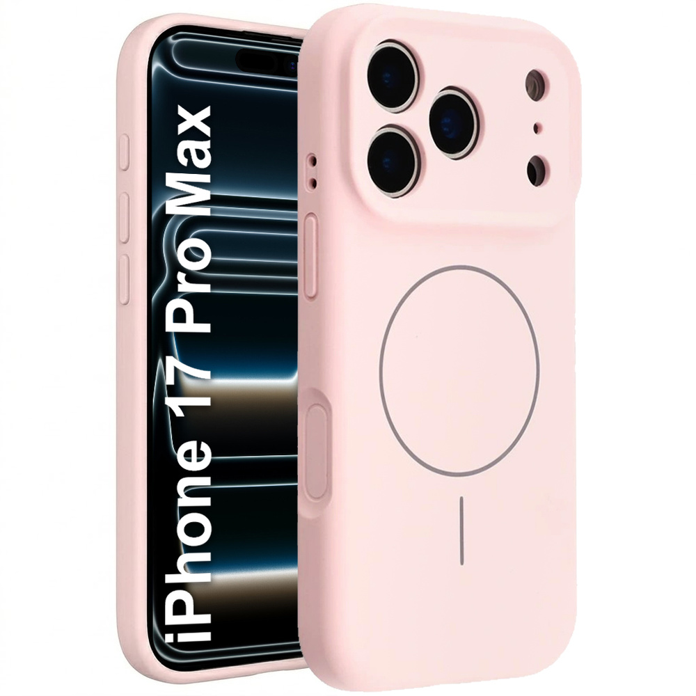 Silikonhülle Für Iphone 17 Pro Max – Magsafe-kompatibel, Stoßfest, Pink