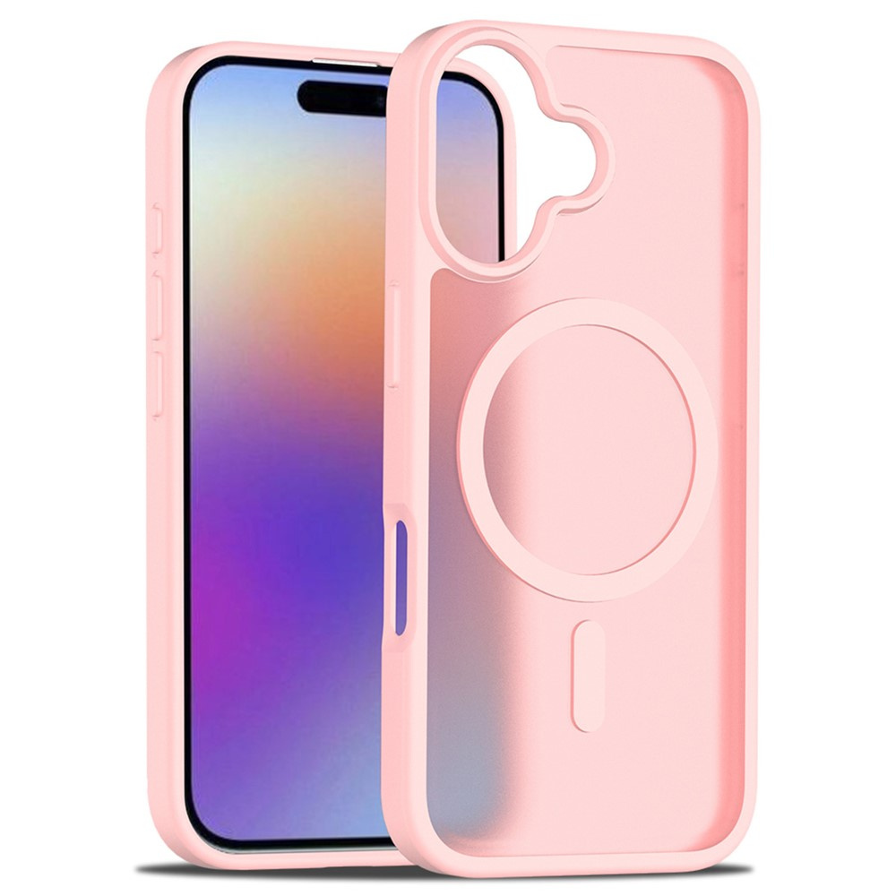 Iphone 17 Hüllenset, Matte Hülle, Für Magsafe, Mattes Rosa + Glas-displayschutzfolie