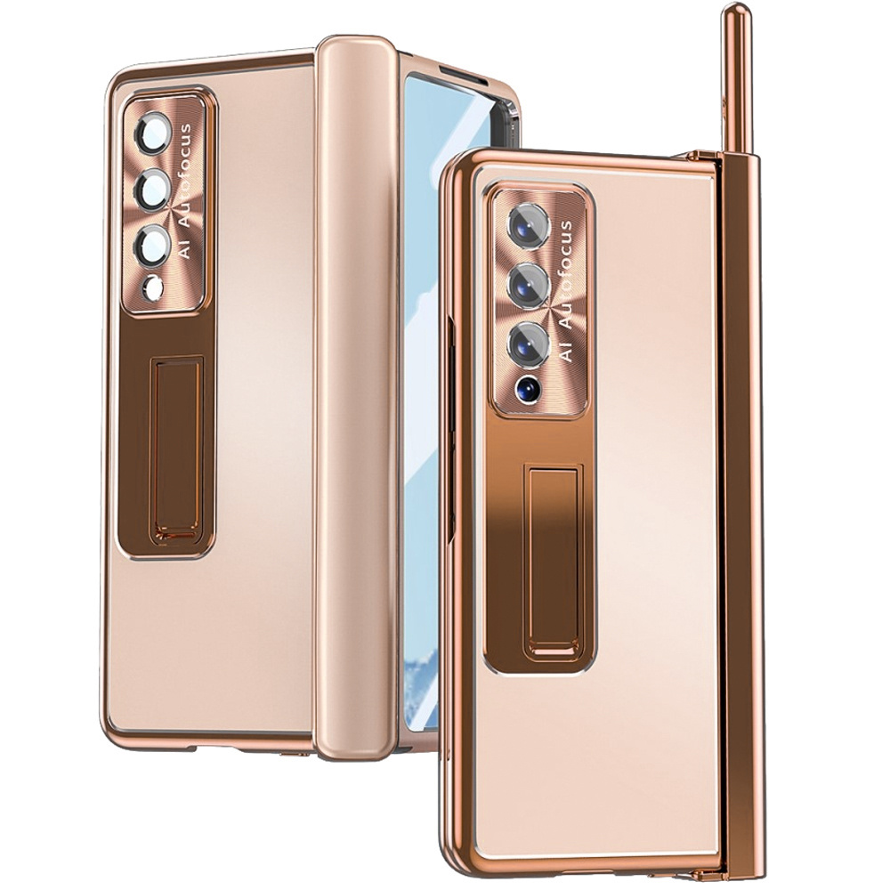 Schutzhülle Mit Glas Für Samsung Galaxy Z Fold 4 5g, Premium-legierung, Roségold