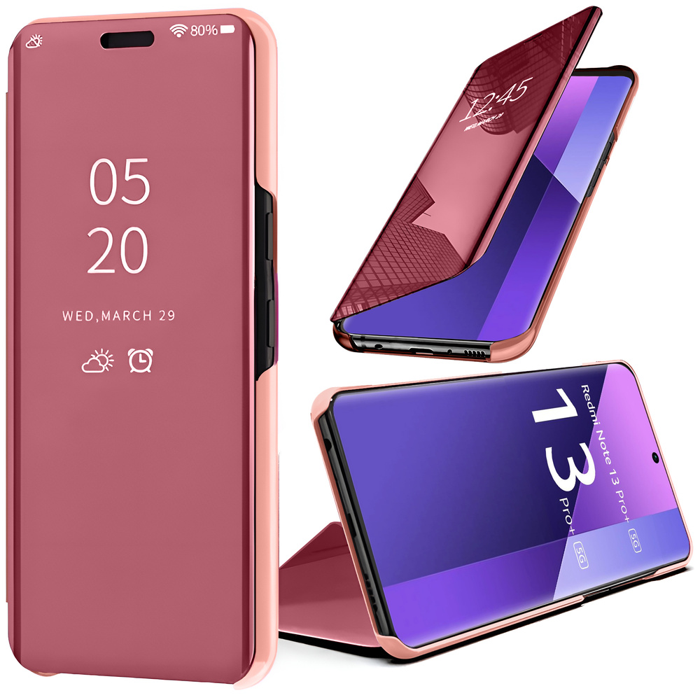 Xiaomi Redmi Note 13 Pro+ Clear View Hülle, Roségold