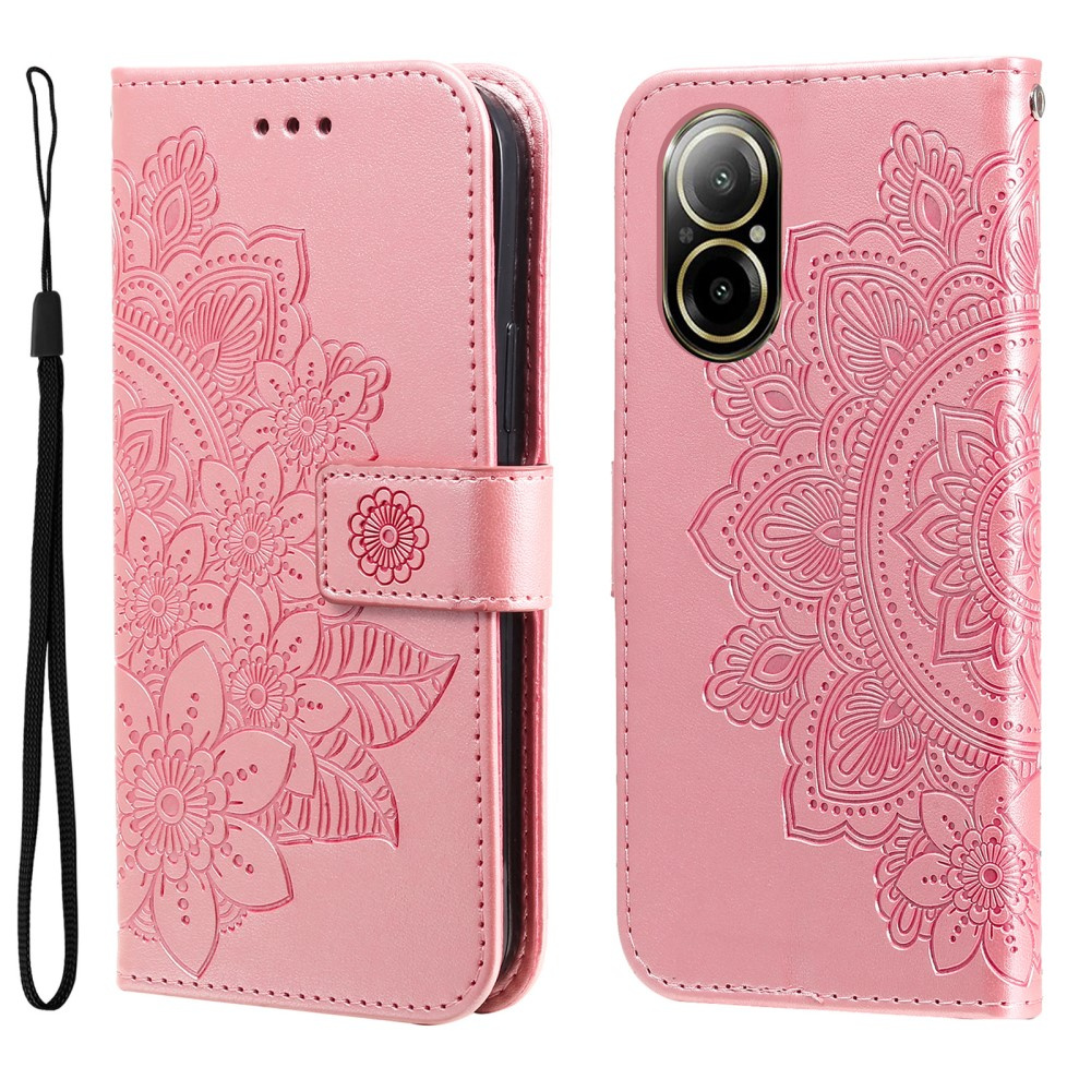Realme C67 Flip Case, Mandala, Roségold