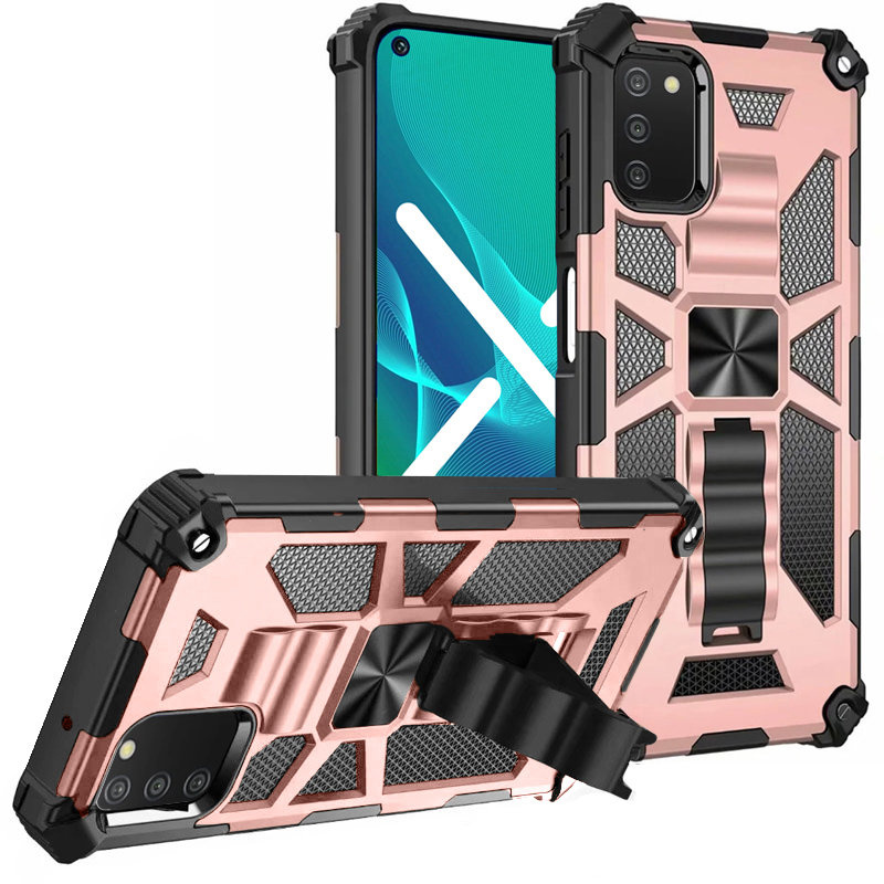 Samsung Galaxy A03s Hülle, Armor Kickstand, Roségold