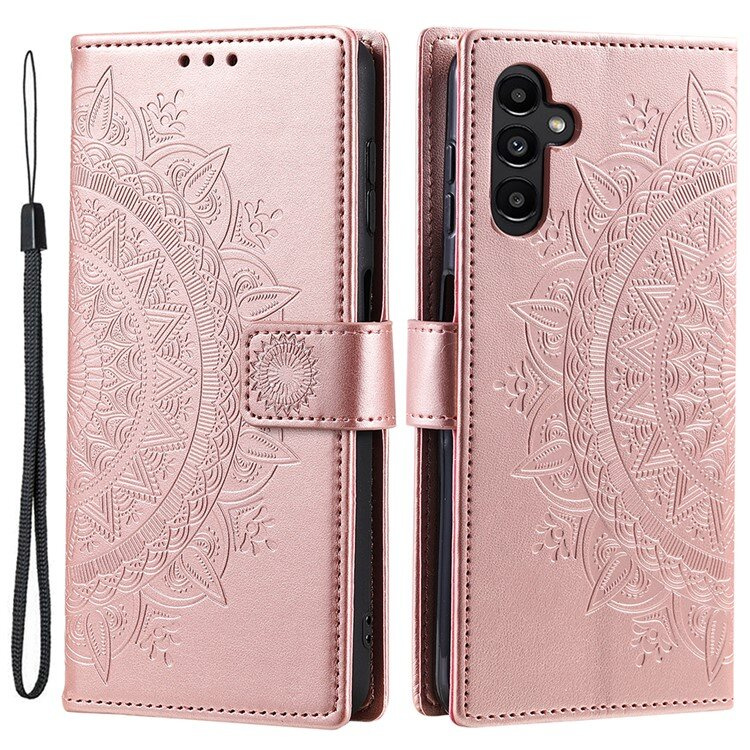 Samsung Galaxy A55 5g Flip Case, Mandala, Roségold