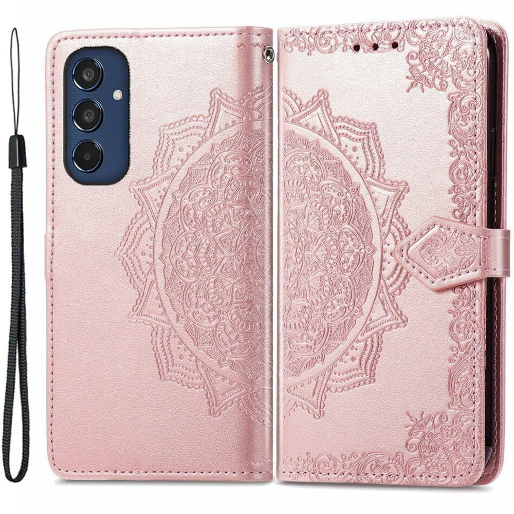 Samsung Galaxy M35 Flip Case, Mandala, Roségold