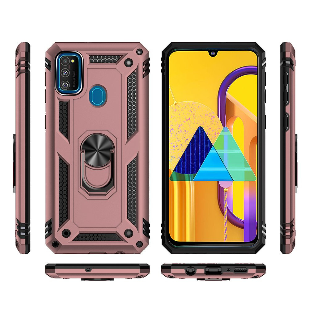 Gepanzertes Case Für Samsung Galaxy M21, Nox Case Ring, Roségold
