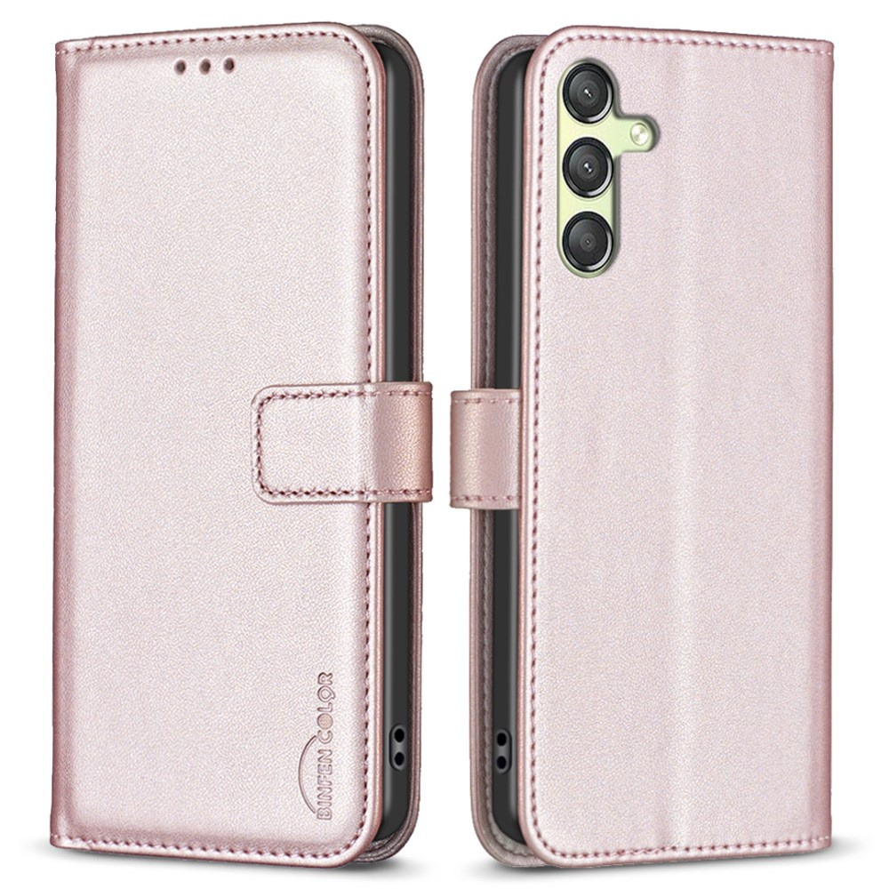 Flipcase Für Samsung Galaxy A25 5g, Binfen Wallet, Roségold + 9h-glas