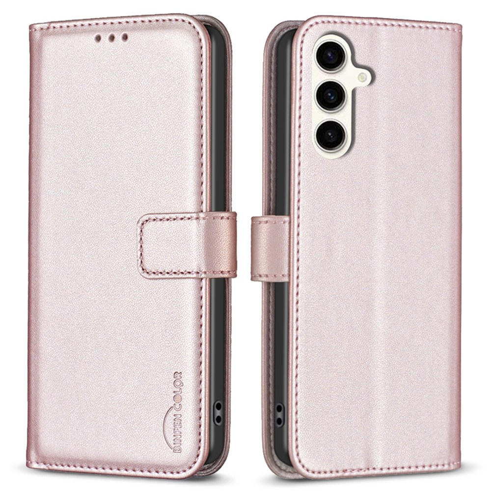 Flipcase Für Samsung Galaxy S23 Fe, Binfen Wallet, Roségold + 9h-glas