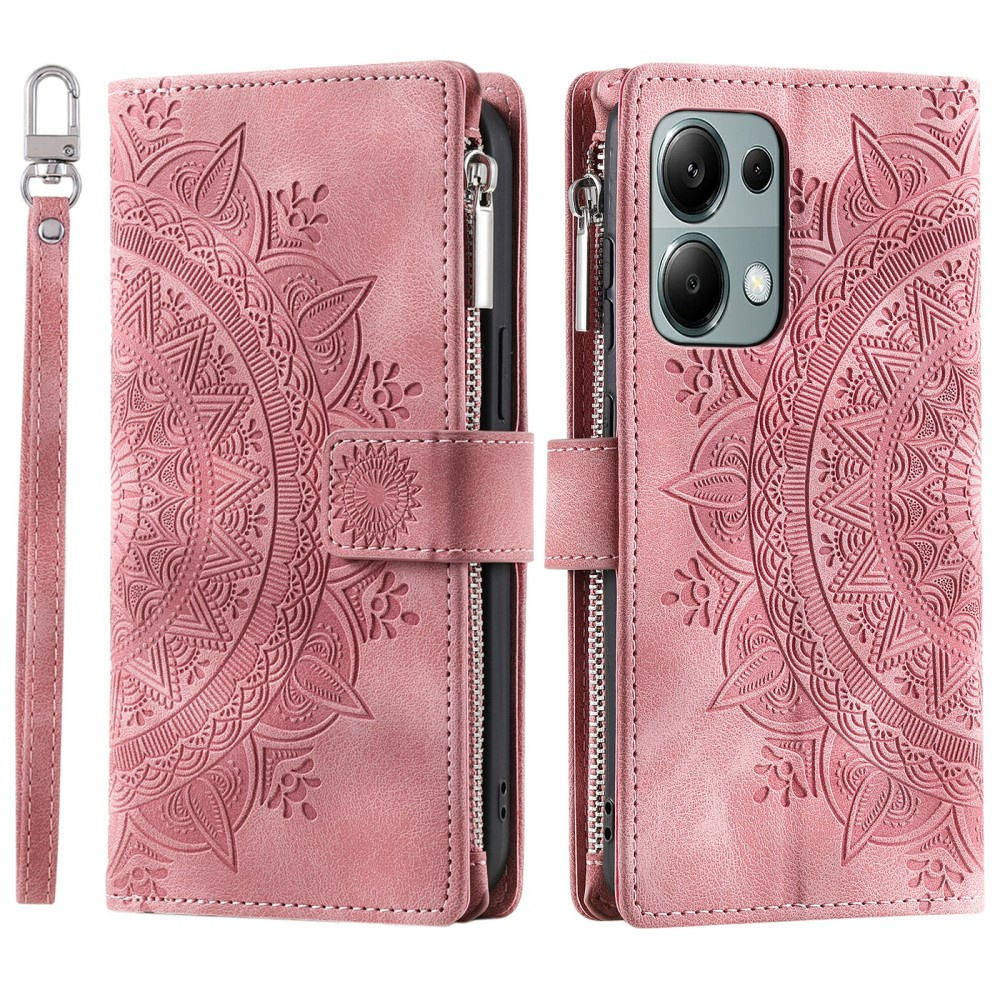 Klapphülle Für Xiaomi Redmi Note 13 Pro 4g / Poco M6 Pro 4g, Mandala, Roségold