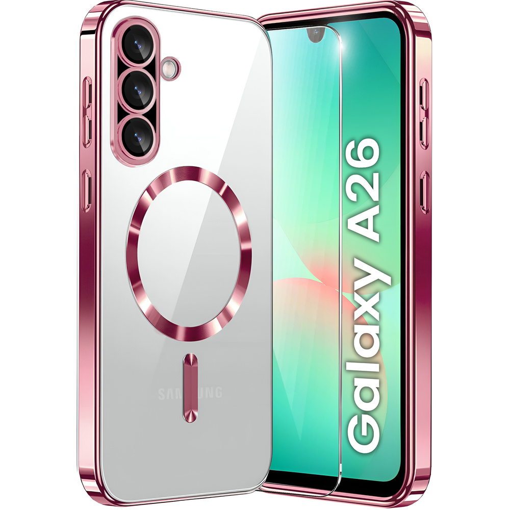 Schutzhülle Für Samsung Galaxy A26 5g, Electro Magsafe, Roségold + Displayschutzfolie Aus Glas