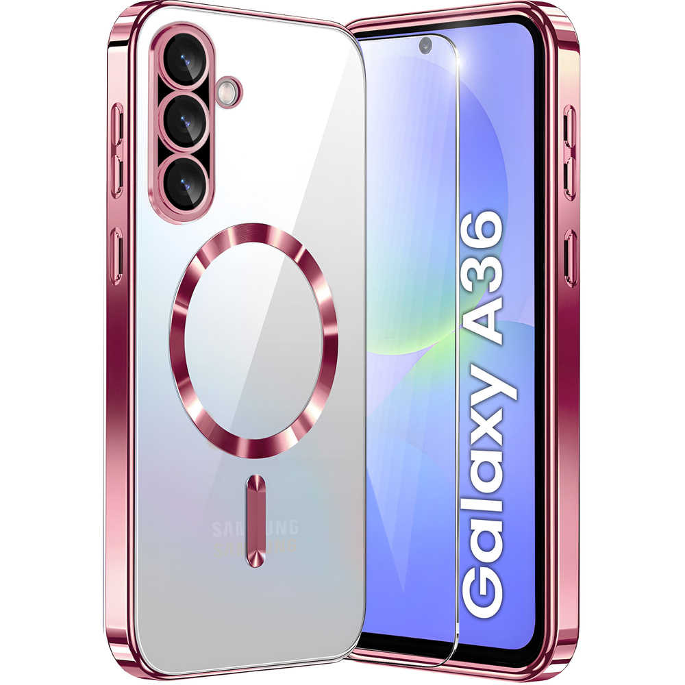 Schutzhülle Für Samsung Galaxy A36 5g, Electro Magsafe, Roségold + Displayschutzfolie Aus Glas