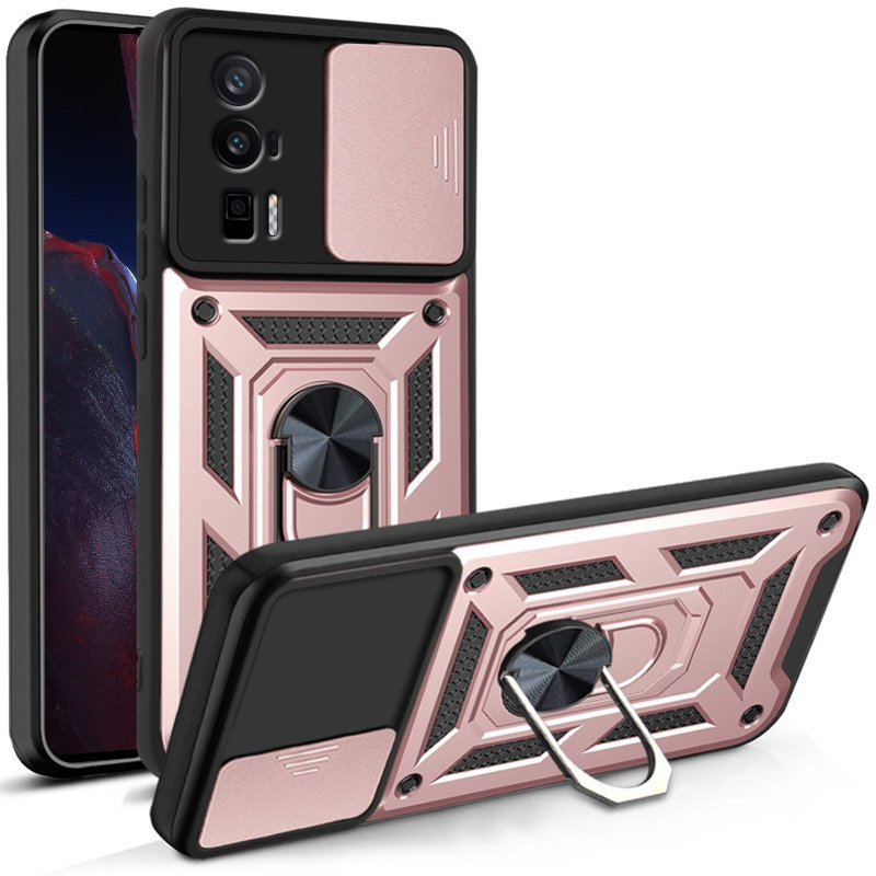Schutzhüllenset Für Xiaomi Poco F5 Pro, Nox Kamera-slide, Roségold + Glas