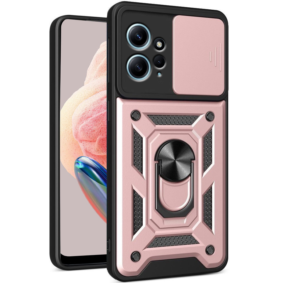 Gepanzerte Schutzhülle Für Xiaomi Redmi Note 12 4g, Camshield Slide, Roségold