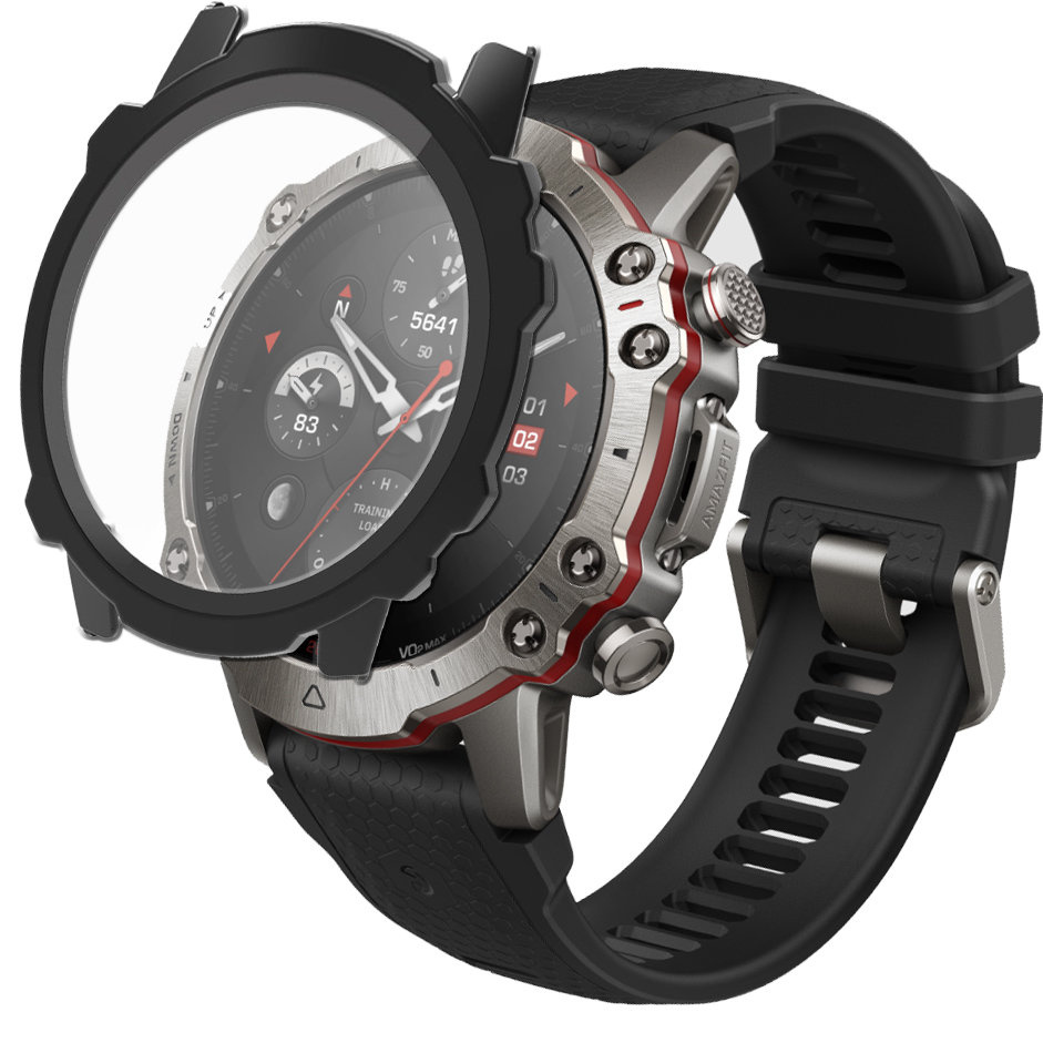 2-in-1-hülle + Schutzglas Für Amazfit Falcon, Schwarz