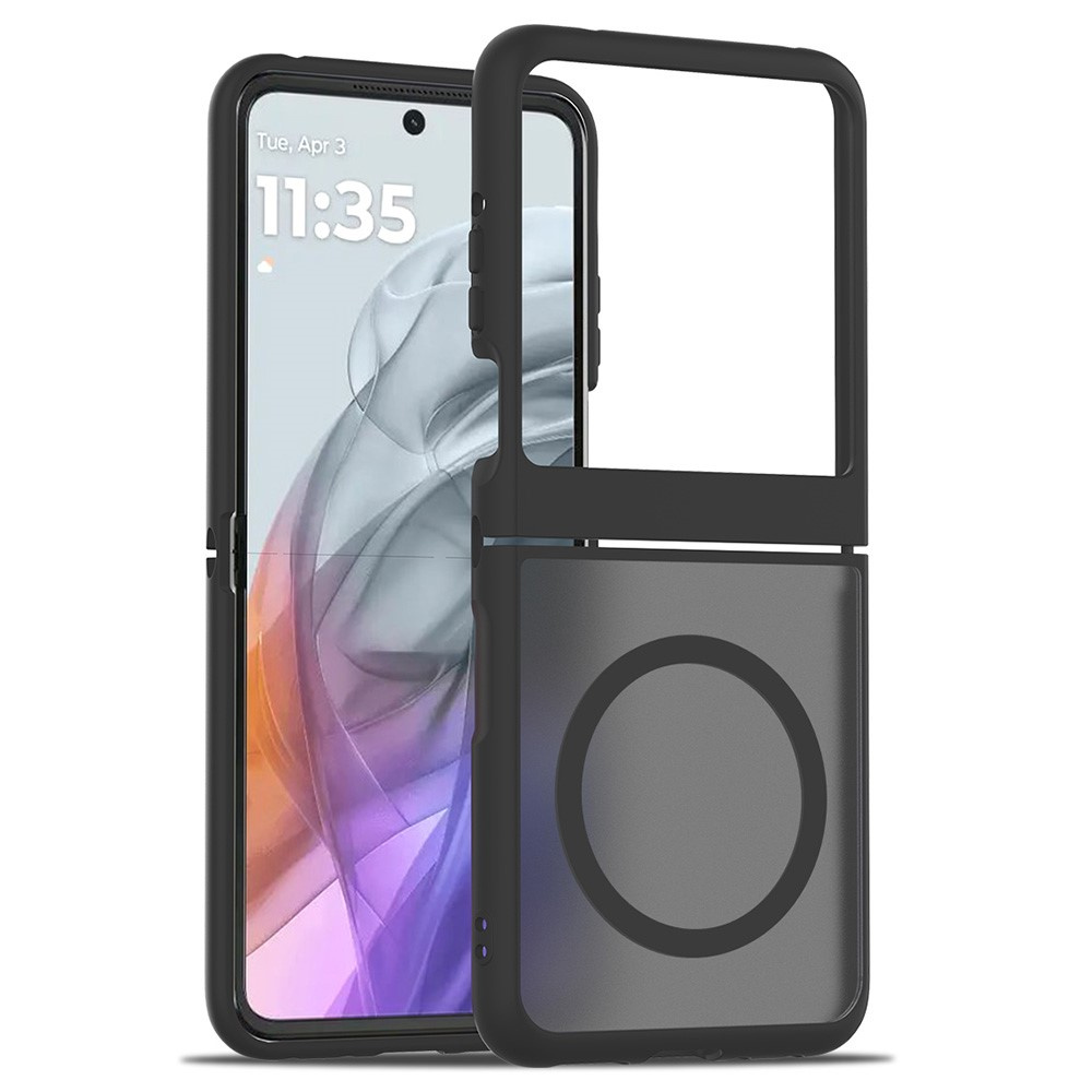 Schutzhülle In Rauchgrau Für Motorola Razr 70 / 60 / 50 5g, Skin Touch, Mit Magsafe-anschluss, Schwarz