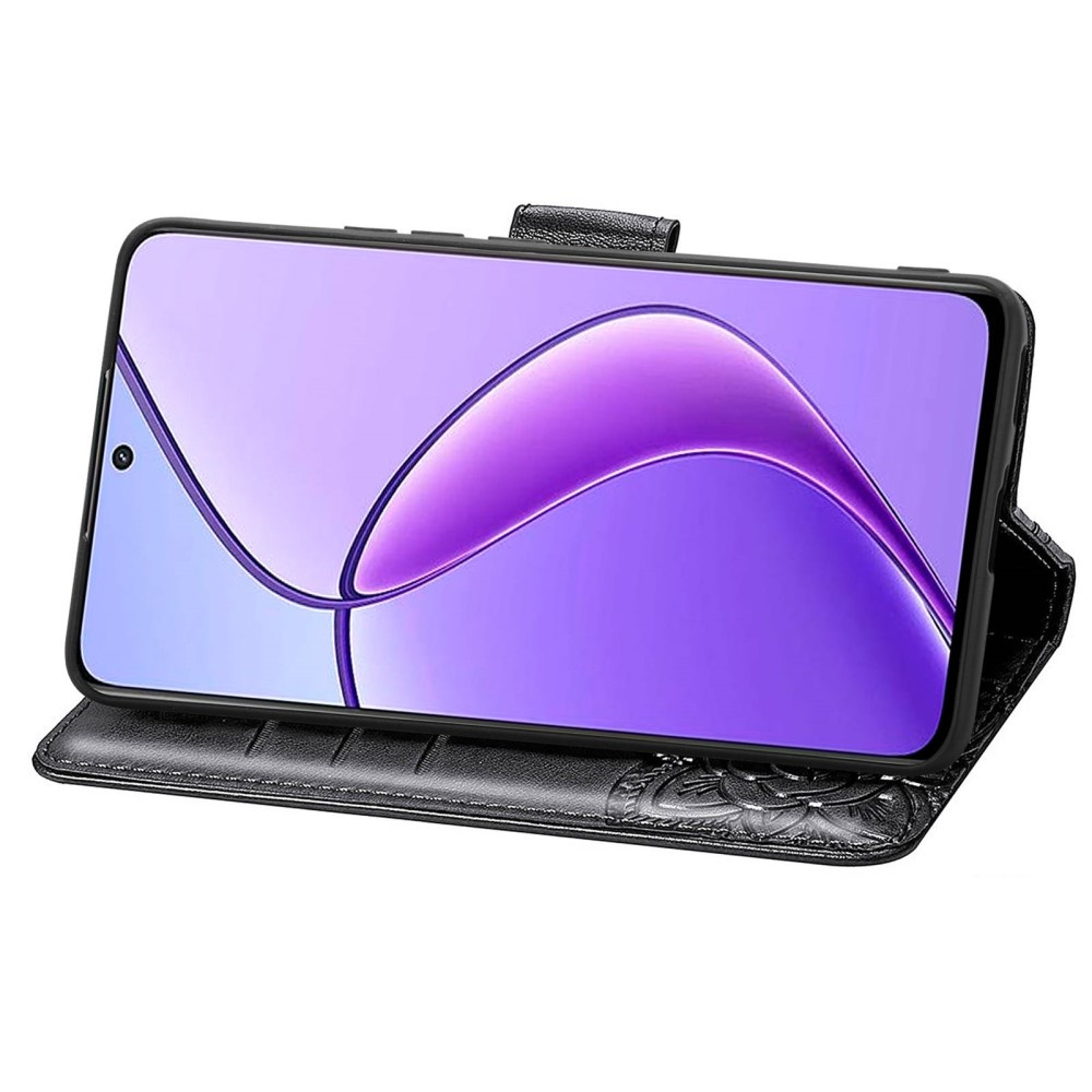 Realme 12 Butterfly Flip Case, Schwarz