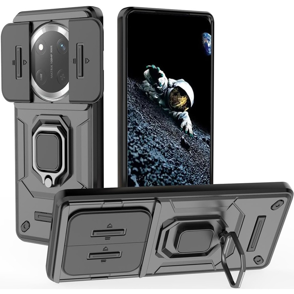 Honor Magic 7 Lite Hülle, Ständer Für Kameraobjektiv, Schwarz