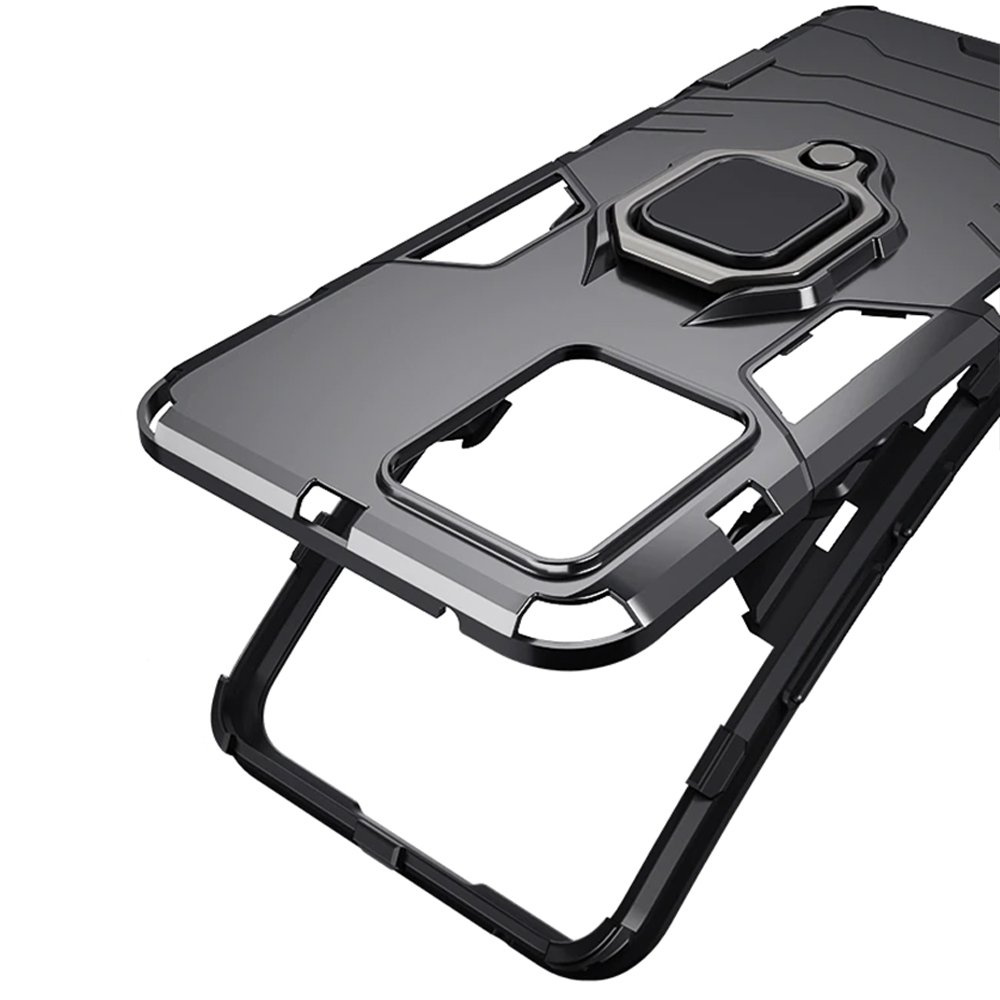 Schutzhülle Für Realme 8 / 8 Pro, Mit Ständerring, Schwarz