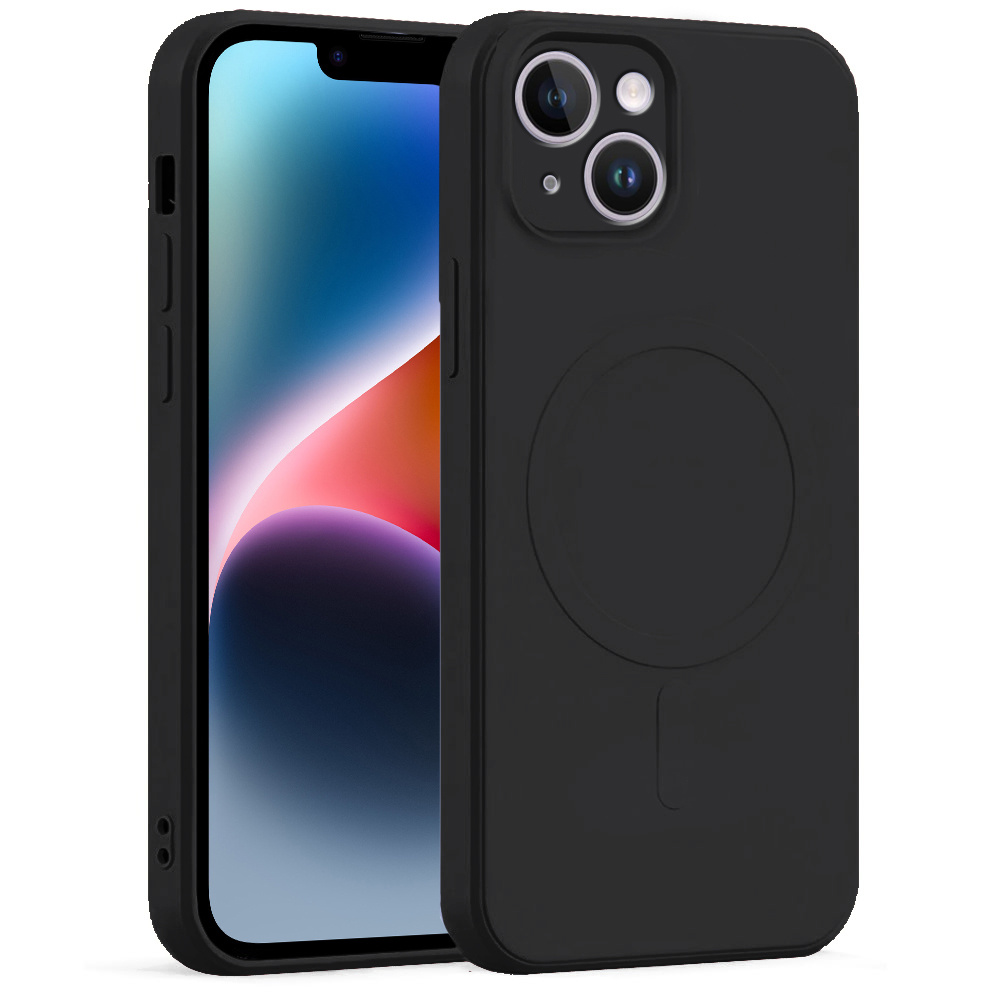 Silikon-mag-cover-hülle Für Iphone 14 Plus, Schwarz