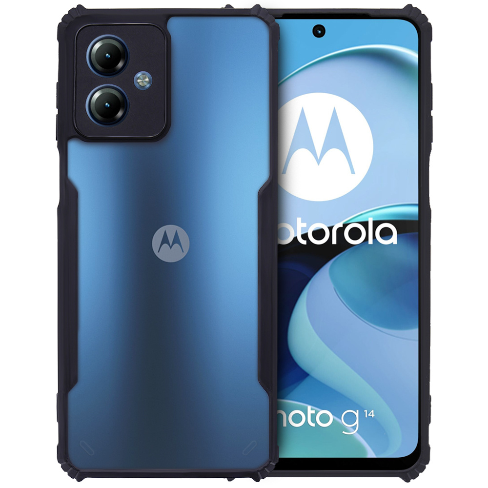 Schutzhülle Für Motorola Moto G14, Stoßfest, Hybrid, Schwarz