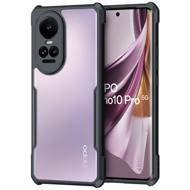 Schutzhülle Für Oppo Reno 10 Pro, Stoßfest, Hybrid, Schwarz