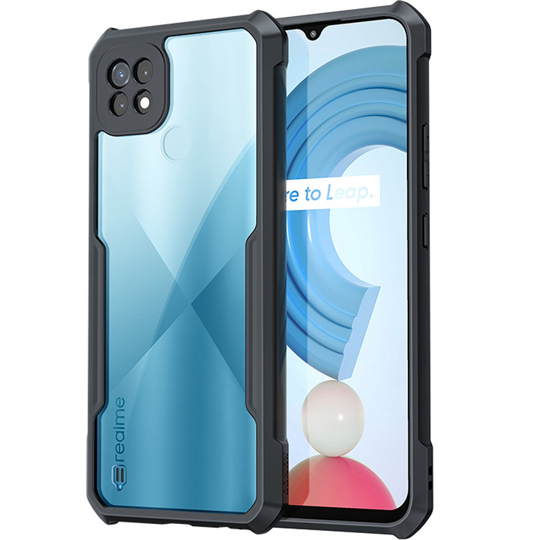 Schutzhülle Für Realme C21, Stoßfest, Hybrid, Schwarz