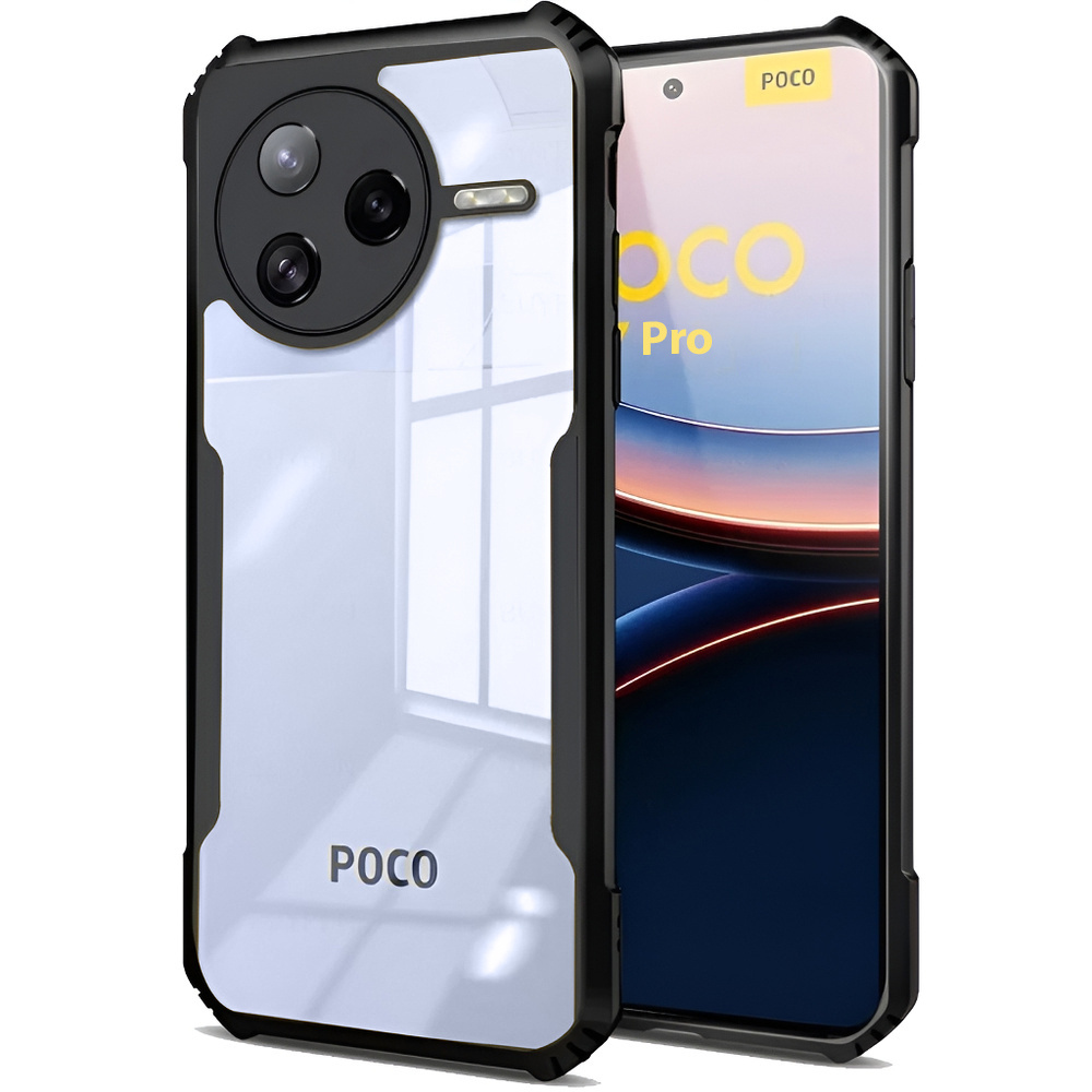 Schutzhülle Für Xiaomi Poco F7 Pro, Stoßfest, Hybrid, Schwarz