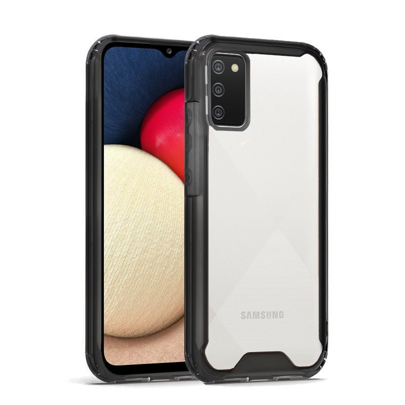 Schutzhülle Für Samsung Galaxy A02s, Stoßfest, Hybrid, Schwarz