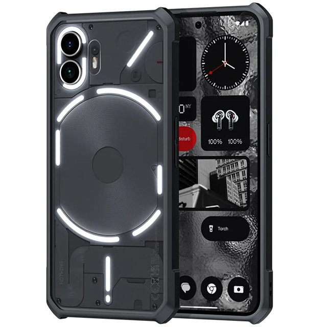 Case For Nothing Phone 2, Antidrop Hybrid, Schwarz